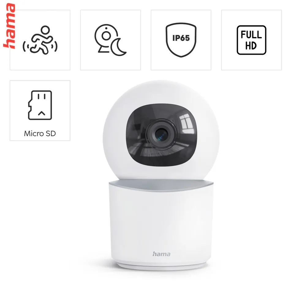 Hama Smart domáca WiFi kamera, otáčanie/naklápanie, nočné videnie, Full HD