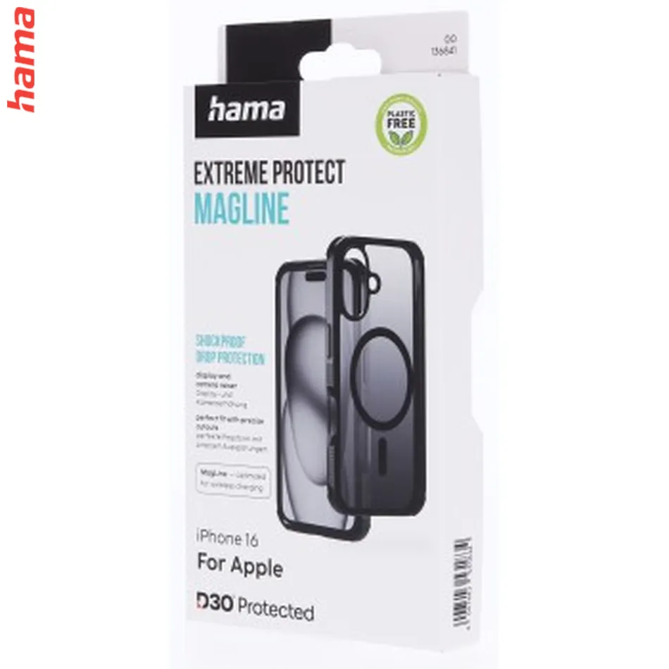 Hama Extreme Protect, kryt pre Apple iPhone 16, magnetický, D3O®, čierny