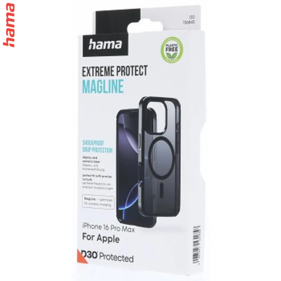 Hama Extreme Protect, kryt pre Apple iPhone 16 Pro Max, magnetický, D3O®, čierny