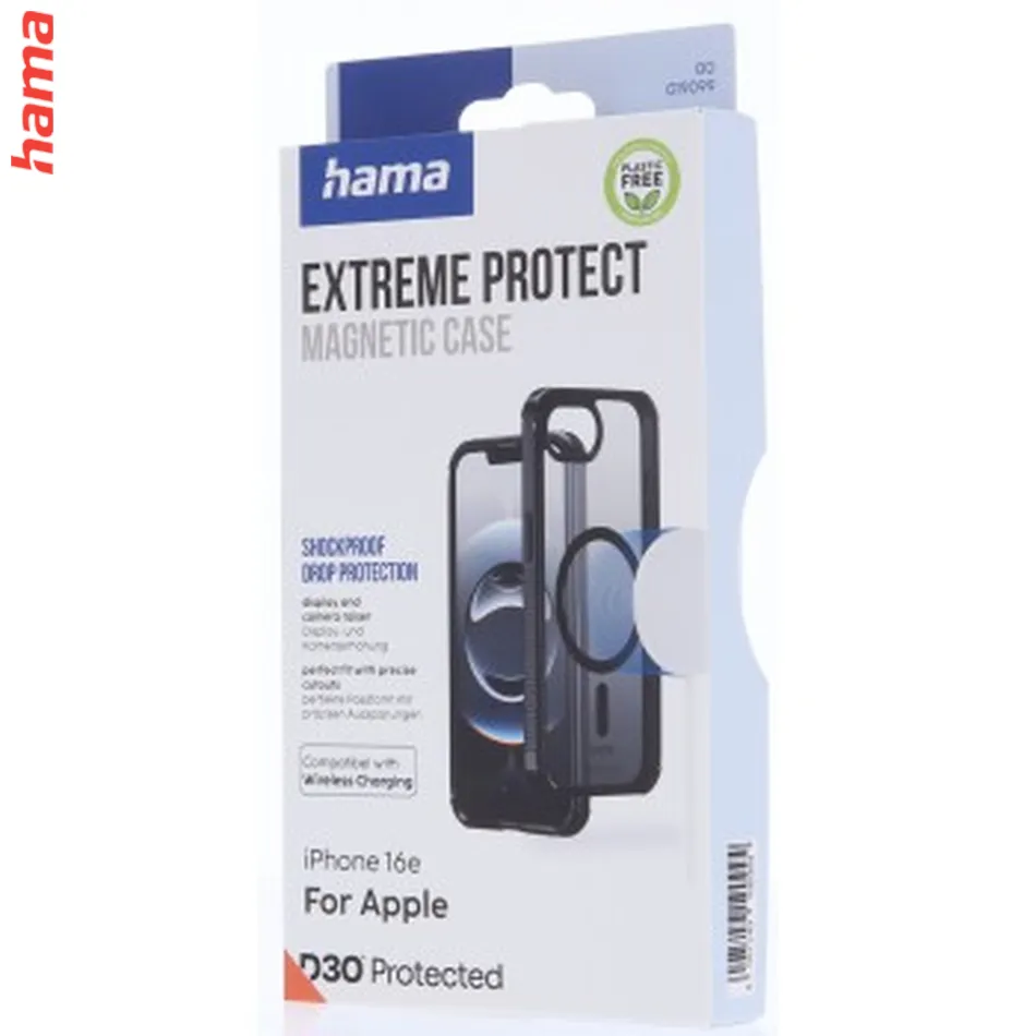 Hama Extreme Protect, kryt pre Apple iPhone 16 Plus, magnetický, D3O®, nezažltne, priehľadný