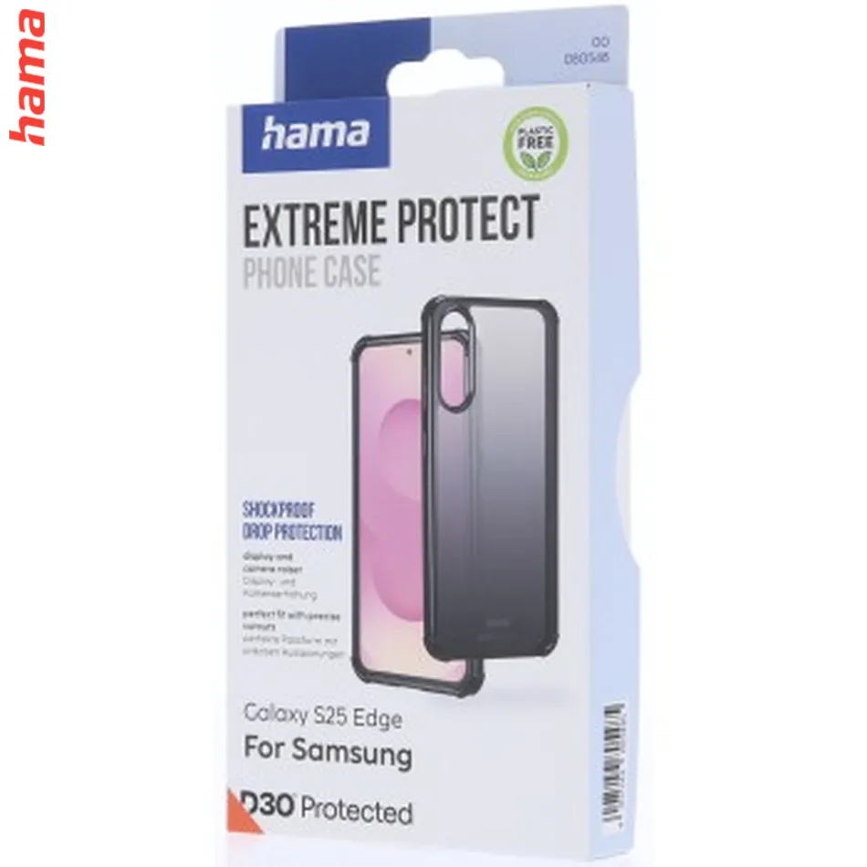 Hama Extreme Protect, kryt pre Samsung Galaxy S25 Edge, D3O®, čierny