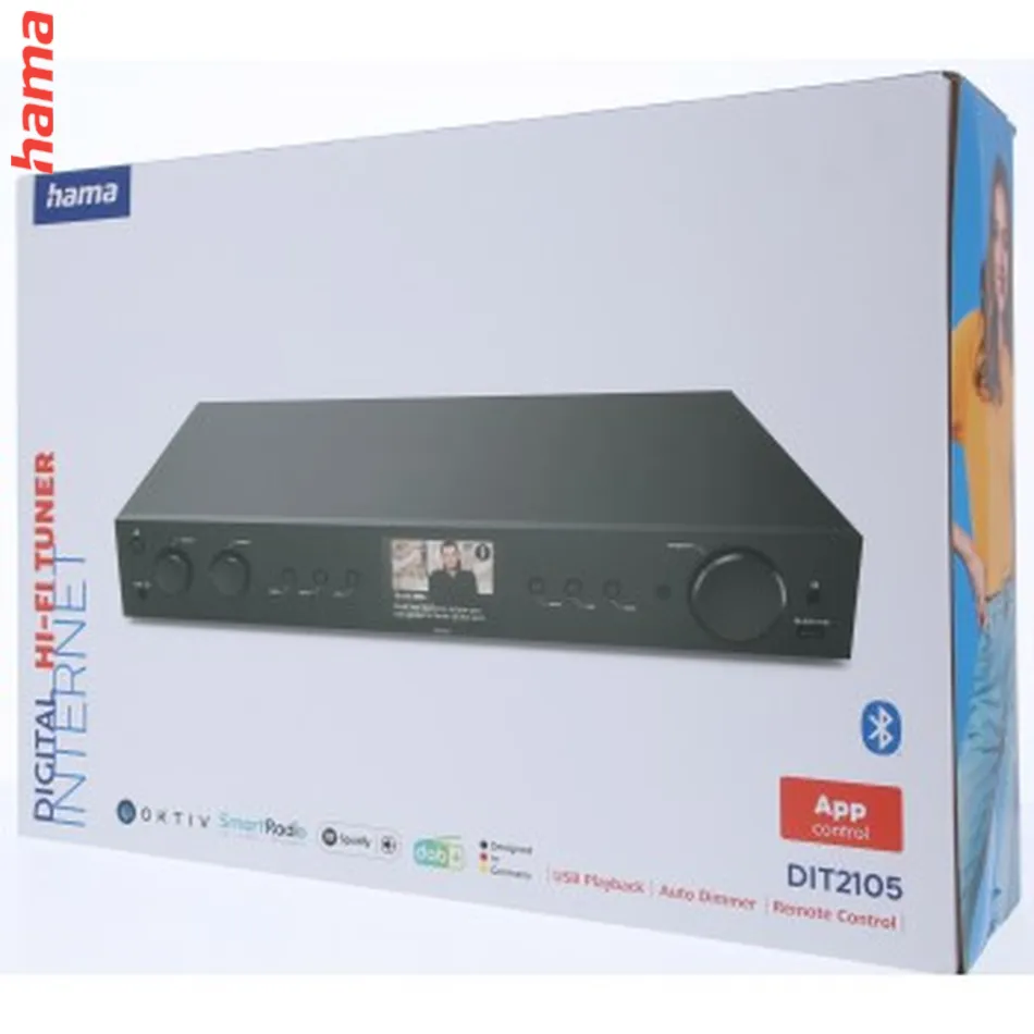 Hama digitálne a internetové rádio DIT2105SBTX, Hi-Fi tuner, DAB+/FM/BT RX-TX, App ovládanie