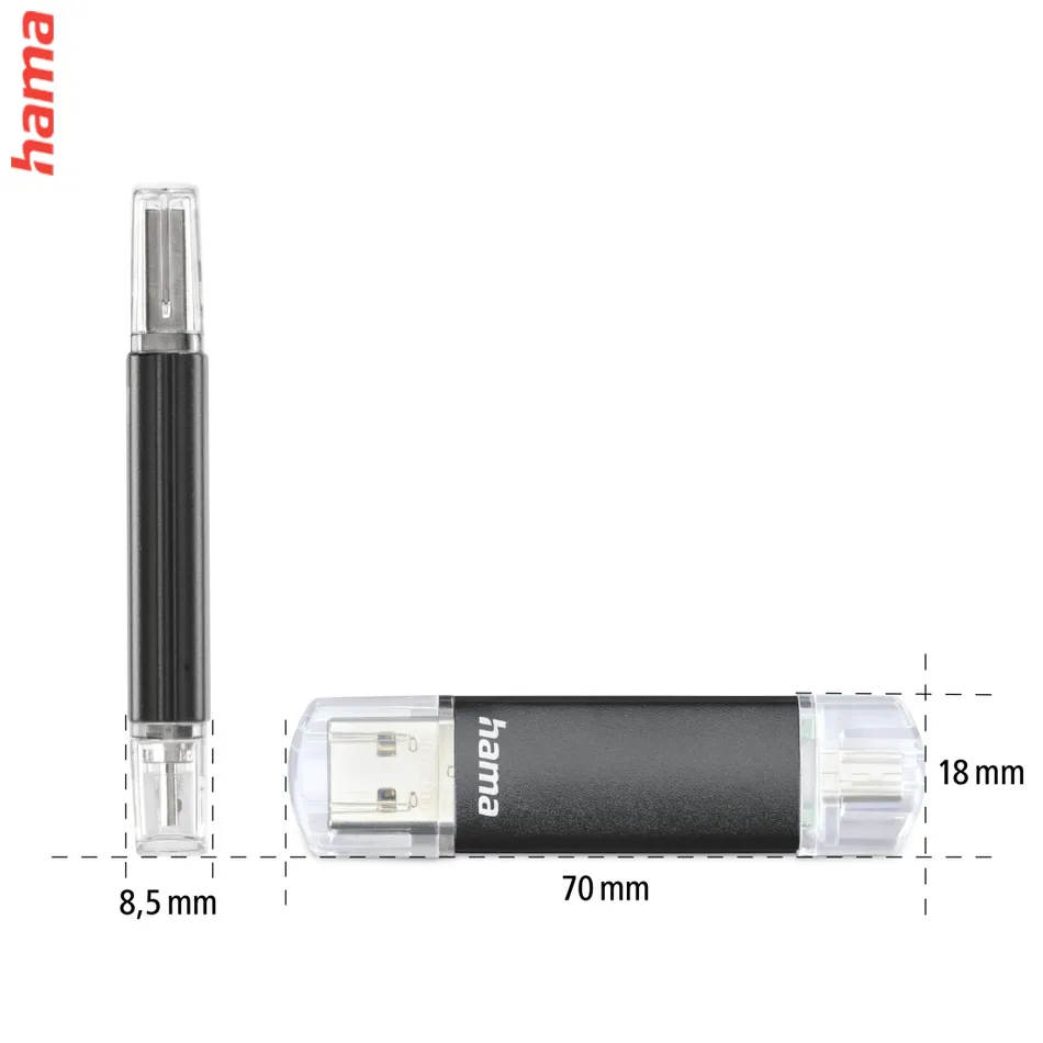 Hama flashPen Laeta Twin, USB 3.0, 128 GB, 40 MB/s, čierny