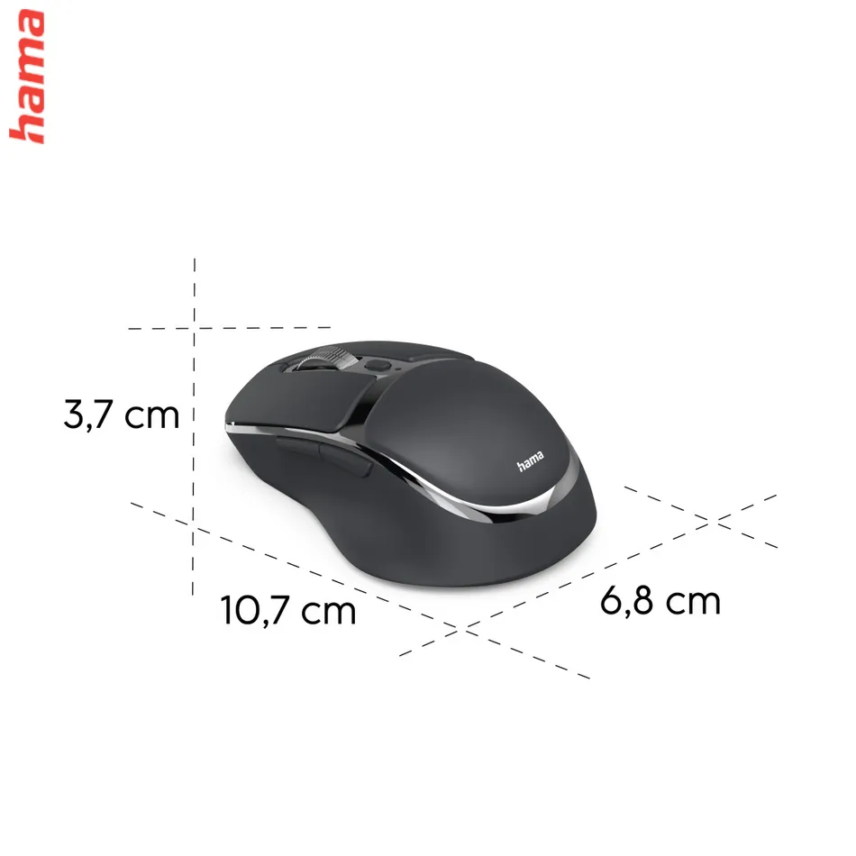 Hama bezdrôtová Multi Device myš WM-800, nabíjacia, tichá, šedá
