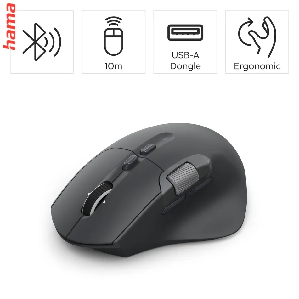 Hama bezdrôtová Multi Device myš WM-900, nabíjacia, tichá, podsvietená