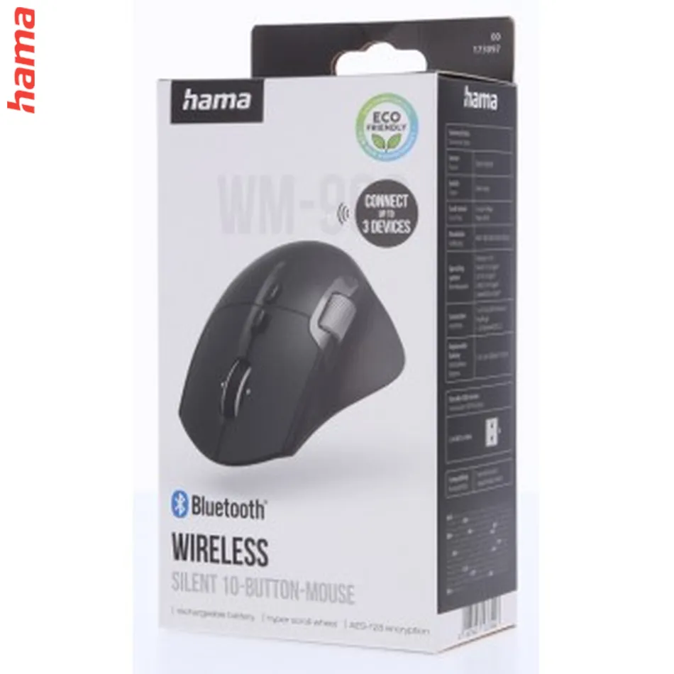 Hama bezdrôtová Multi Device myš WM-900, nabíjacia, tichá, podsvietená