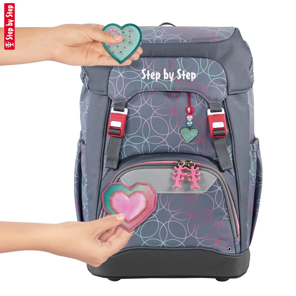 Školský ruksak Step by Step GRADE Glitter Heart Hazle, AGR certifikát