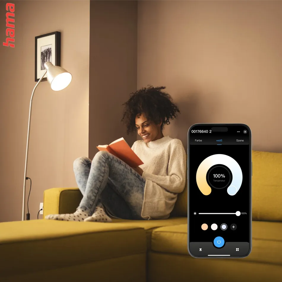 Hama SMART WiFi LED žiarovka, Matter, E27, G95 Filament, guľa, RGBW, stmievateľná, appka