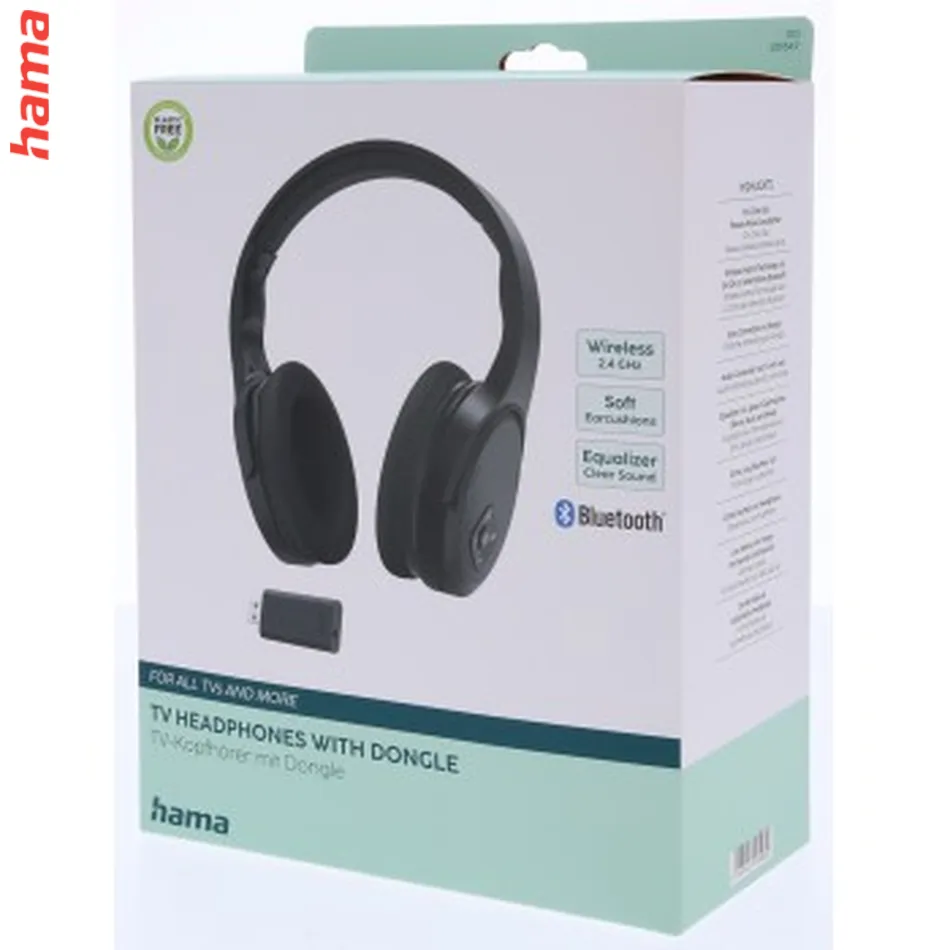 Hama bezdrôtové TV slúchadlá, USB 2,4 GHz vysielač, Bluetooth