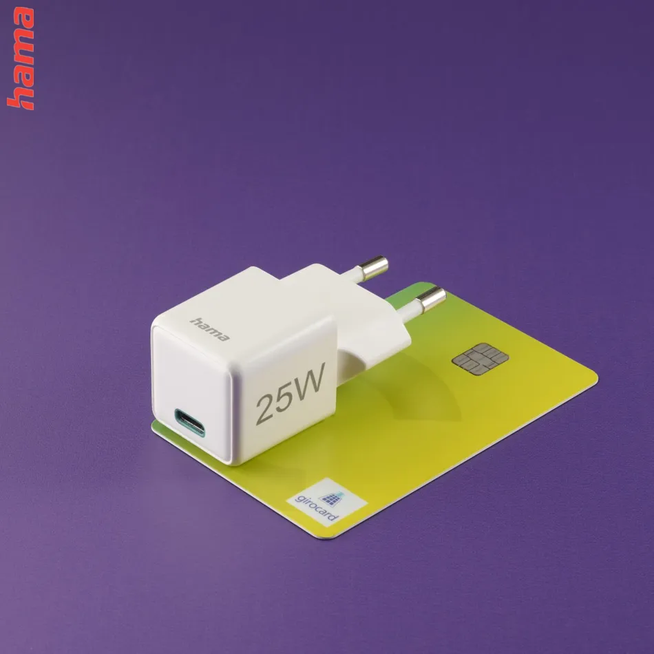 Hama rýchla USB nabíjačka, USB-C PD/QC 25 W, super-mini