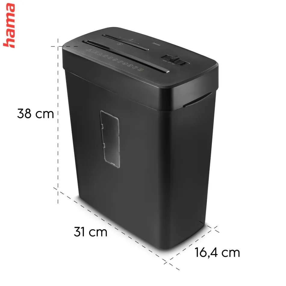 Hama Prime M50CD-B, skartovačka, micro rez, 5 listov, bezpečnostná úroveň P5 T2 E2 O1, čierna
