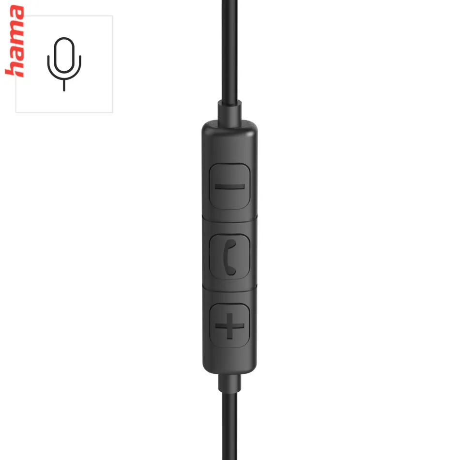 Hama USB-C slúchadlá s mikrofónom Fun C, uzavreté, čierne