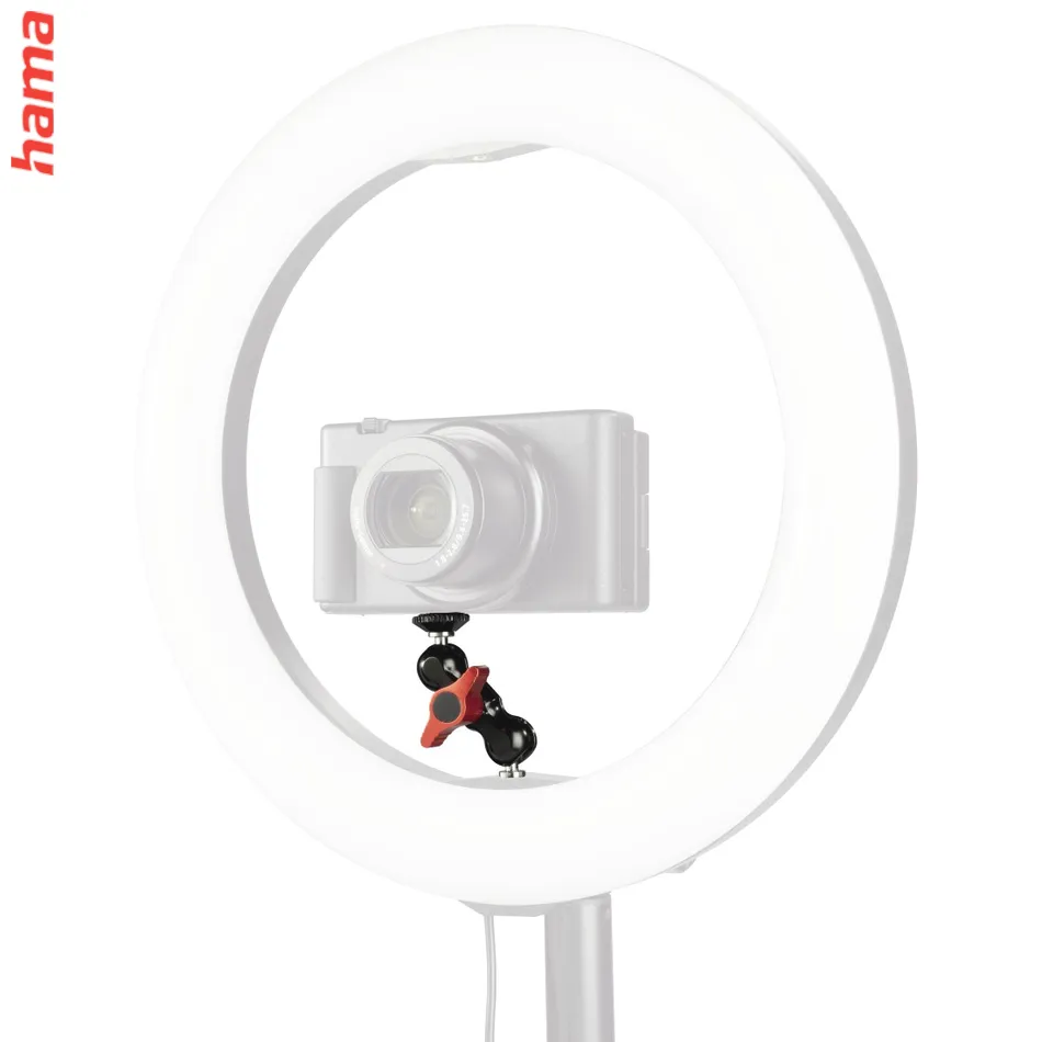 Hama Twin Ball 72, rameno s 2 guľovými kĺbmi pre kruhové LED svetlá, 2x 1,4