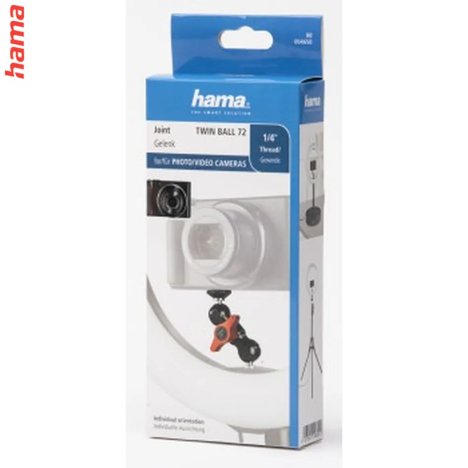 Hama Twin Ball 72, rameno s 2 guľovými kĺbmi pre kruhové LED svetlá, 2x 1,4