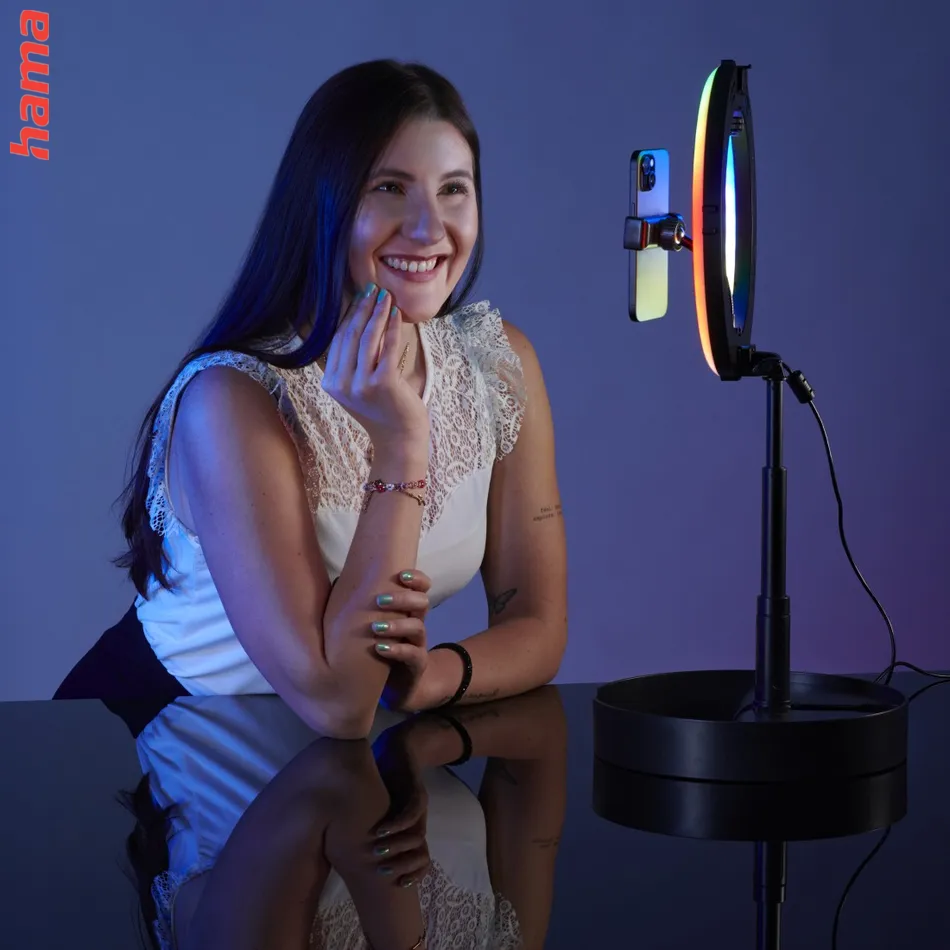 Hama SpotLight FoldUp RGB 102, kruhové LED svetlo 10,2