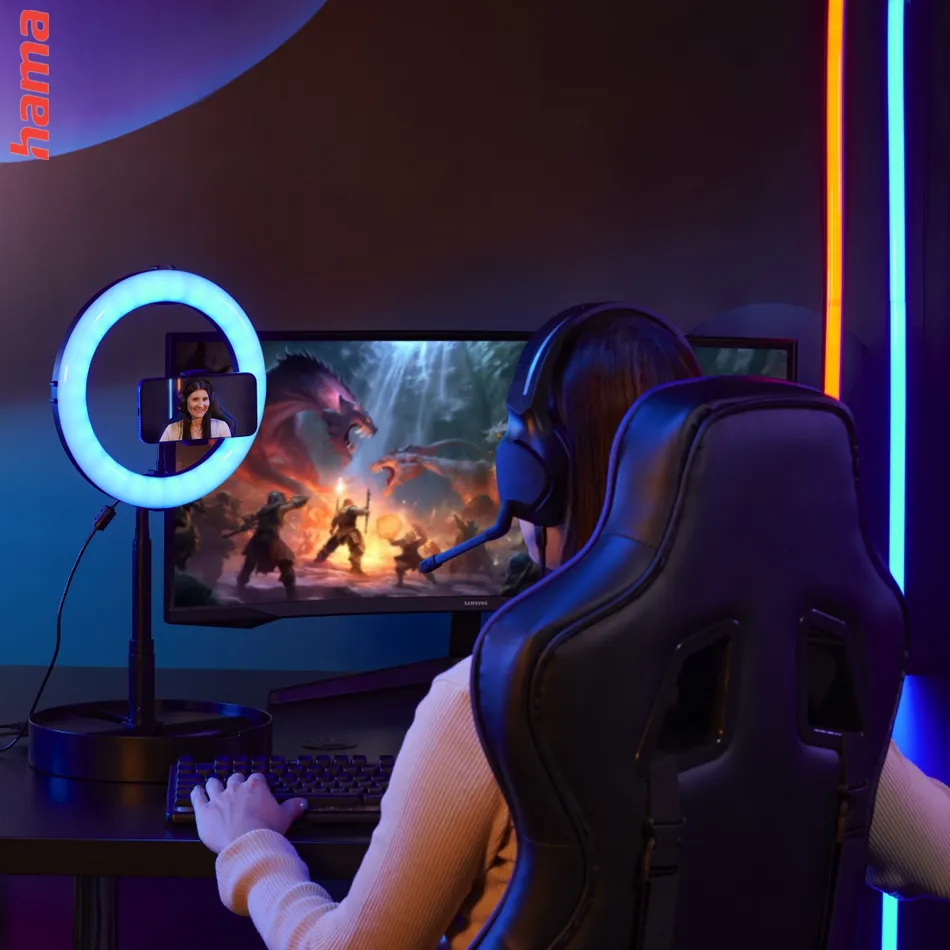 Hama SpotLight FoldUp RGB 102, kruhové LED svetlo 10,2