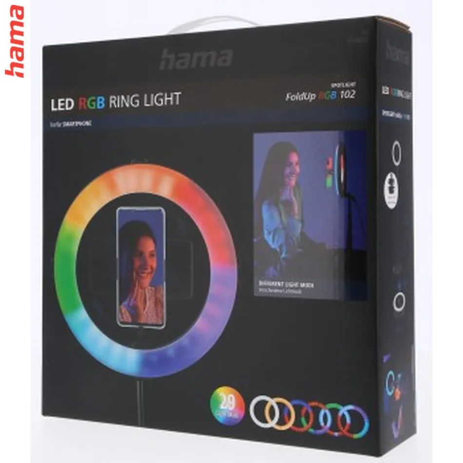 Hama SpotLight FoldUp RGB 102, kruhové LED svetlo 10,2