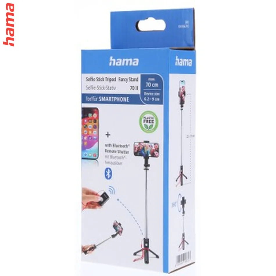 Hama Fancy Stand 70 II, selfie tyčka a statív pre telefón, Bluetooth diaľková spúšť
