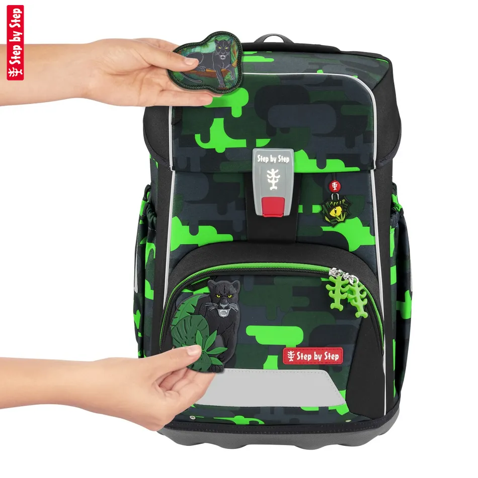 Školská aktovka-taška Step by Step GIANT, Black Cat Chiko - 5-dielny set, AGR certifikát