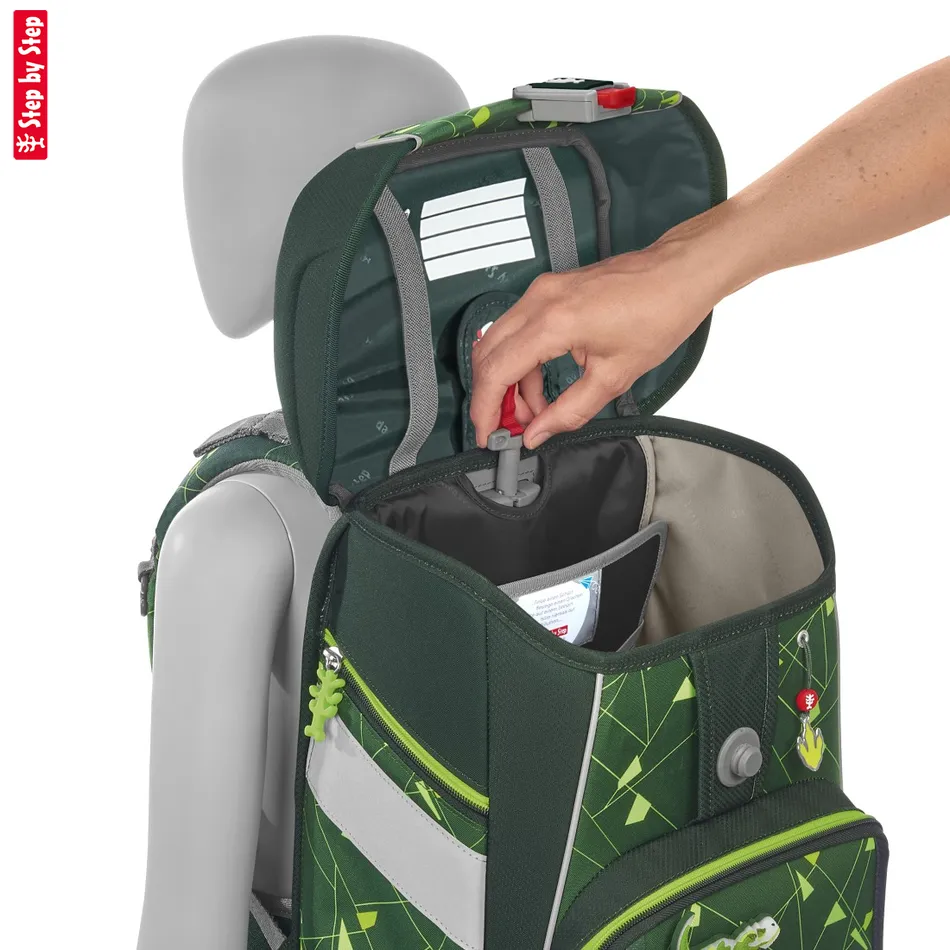 Školská taška Step by Step SPACE SHINE, Dino Night Tyro - 5-dielny set, AGR certifikát