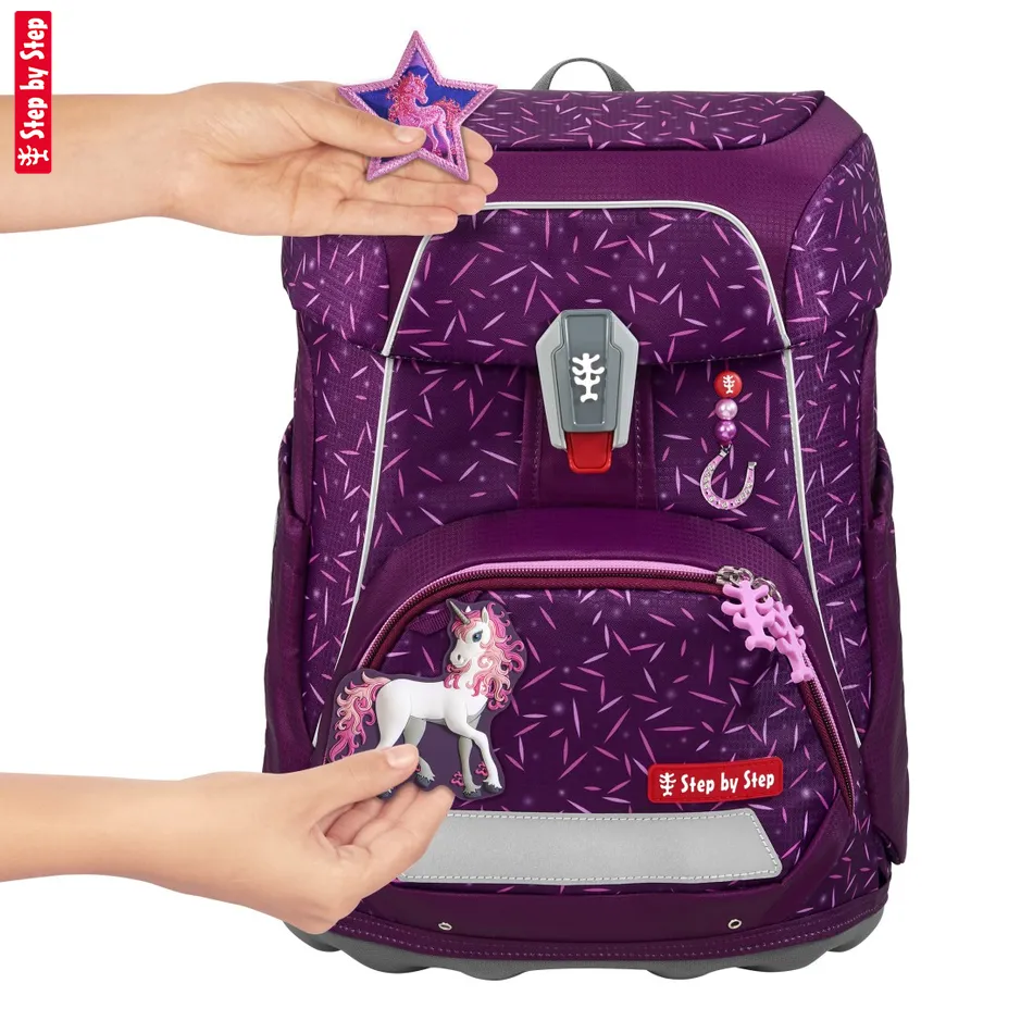 Školská aktovka Step by Step FIT, Pretty Unicorn Nuala - 5-dielny set, AGR certifikát