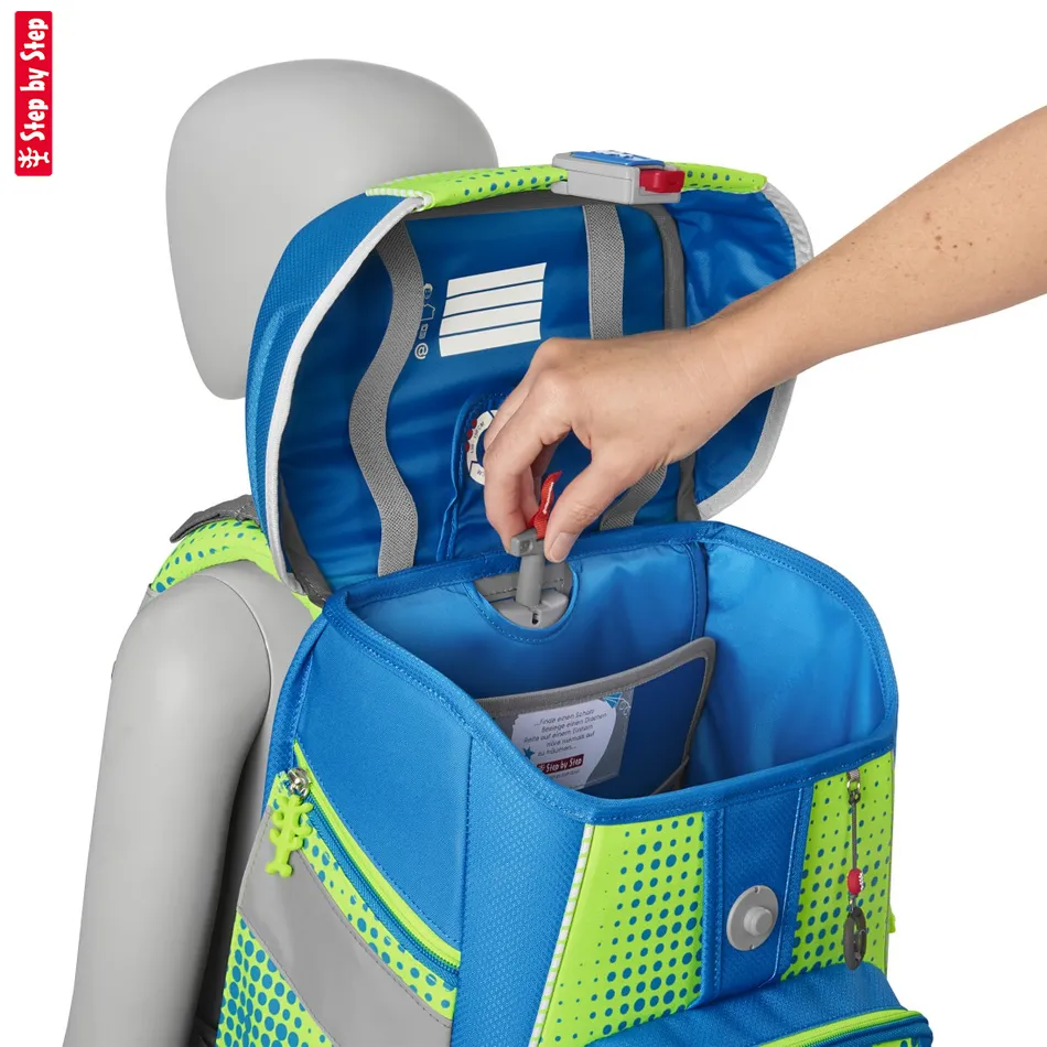 Školská taška Step by Step SPACE NEON, Race Car Chuck - 5-dielny set, AGR certifikát