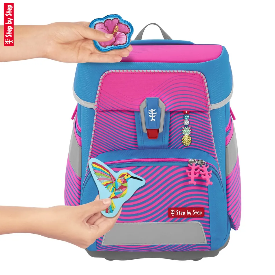 Školská taška Step by Step SPACE NEON, Kolibri Kaja - 5-dielny set, AGR certifikát