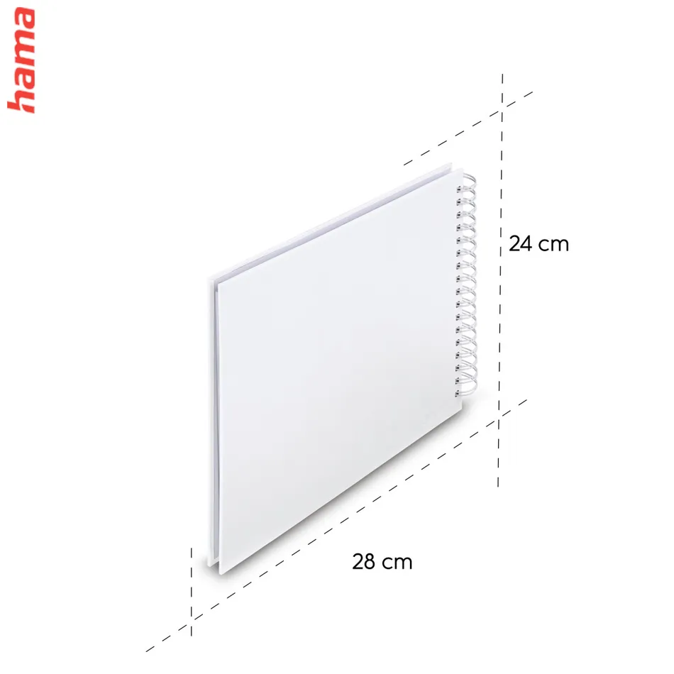 Fotoalbum špirálový FINE ART 28x24 cm, 100 foto, biela, biele listy