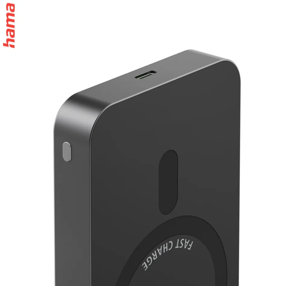 Hama bezdrôtová powerbanka Qi2, 10000 mAh, indukčné nabíjanie, USB-C Power Delivery