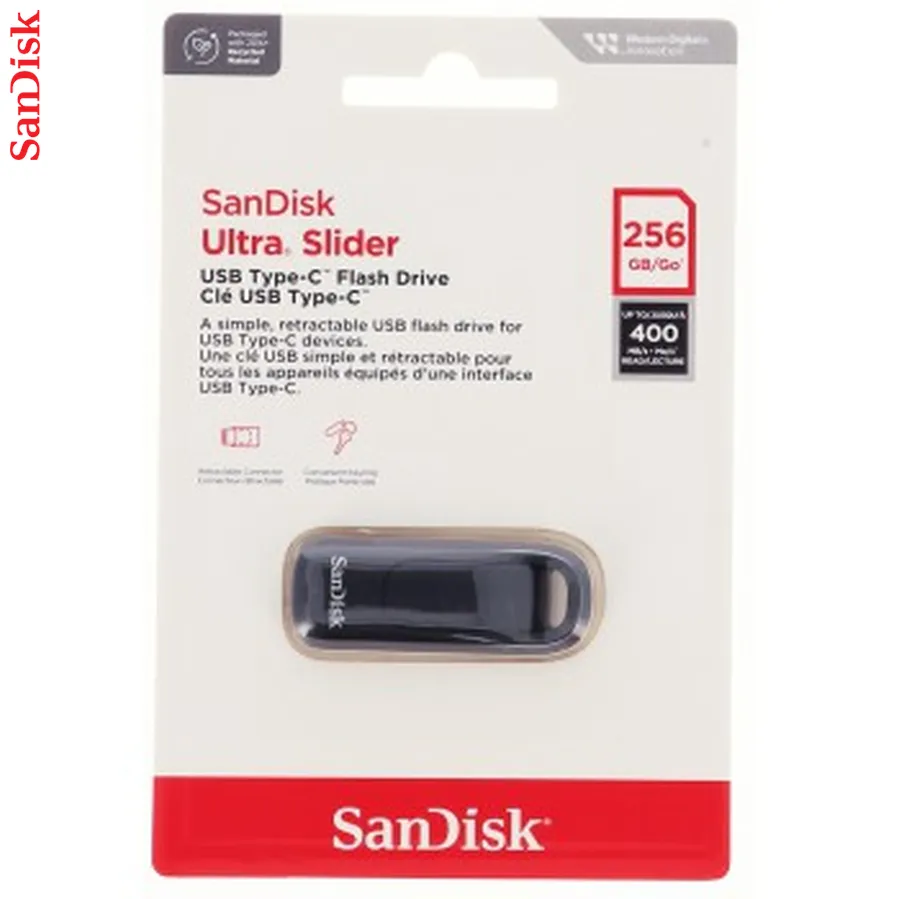 SanDisk Ultra Slider USB Type-C USB 3.2 Gen 1 256 GB, zasúvací konektor