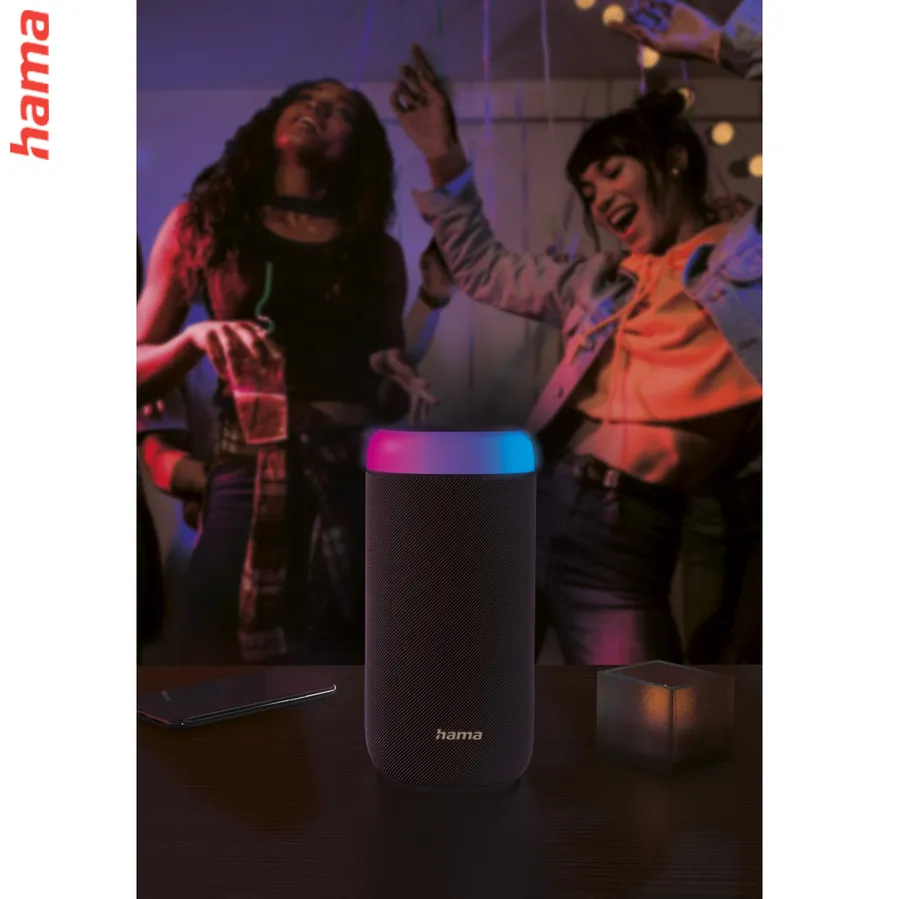 Hama Bluetooth reproduktor Shine 2.0, LED podsvietenie, IPX 4, čierny