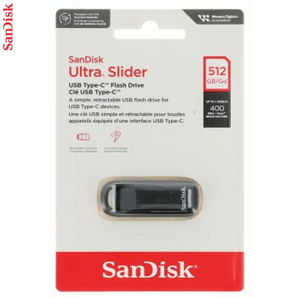 SanDisk Ultra Slider USB Type-C Flash Drive USB 3.2 Gen 1 512 GB, zasúvací konektor