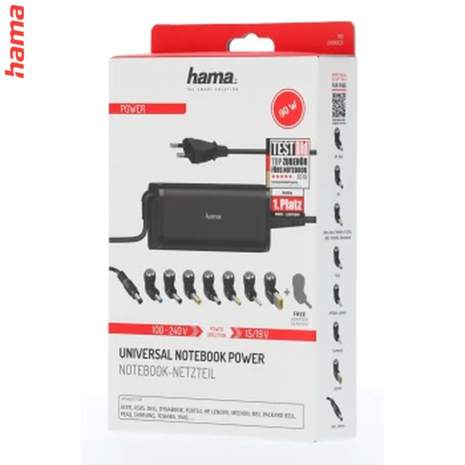 Hama univerzálny napájací adaptér pre notebook, 15/19 V, 90 W