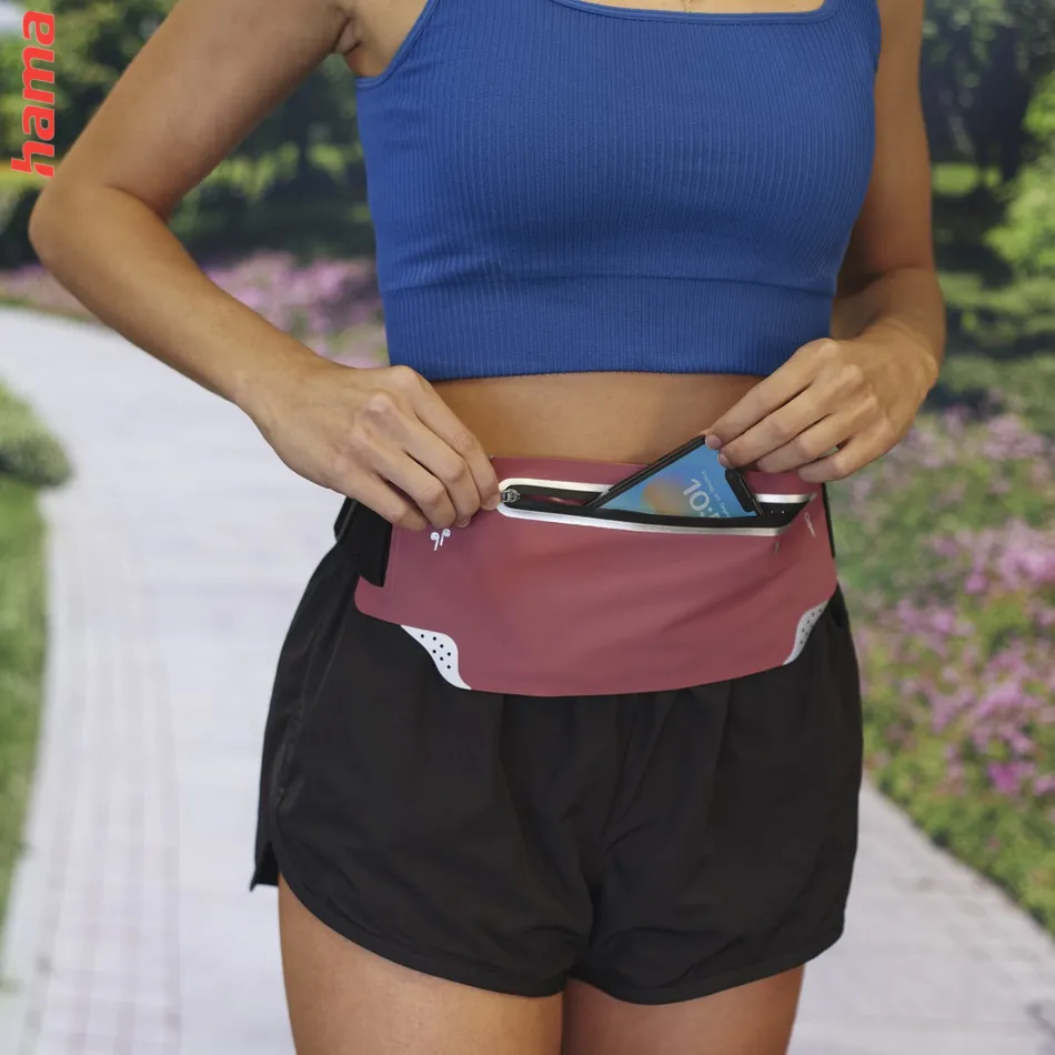 Hama Finest Sports, športová bedrová taštička na mobil, ružová  