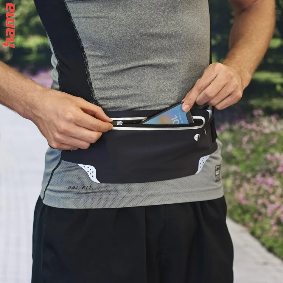 Hama Finest Sports, športová bedrová taštička na mobil, Lycra, antracitová  