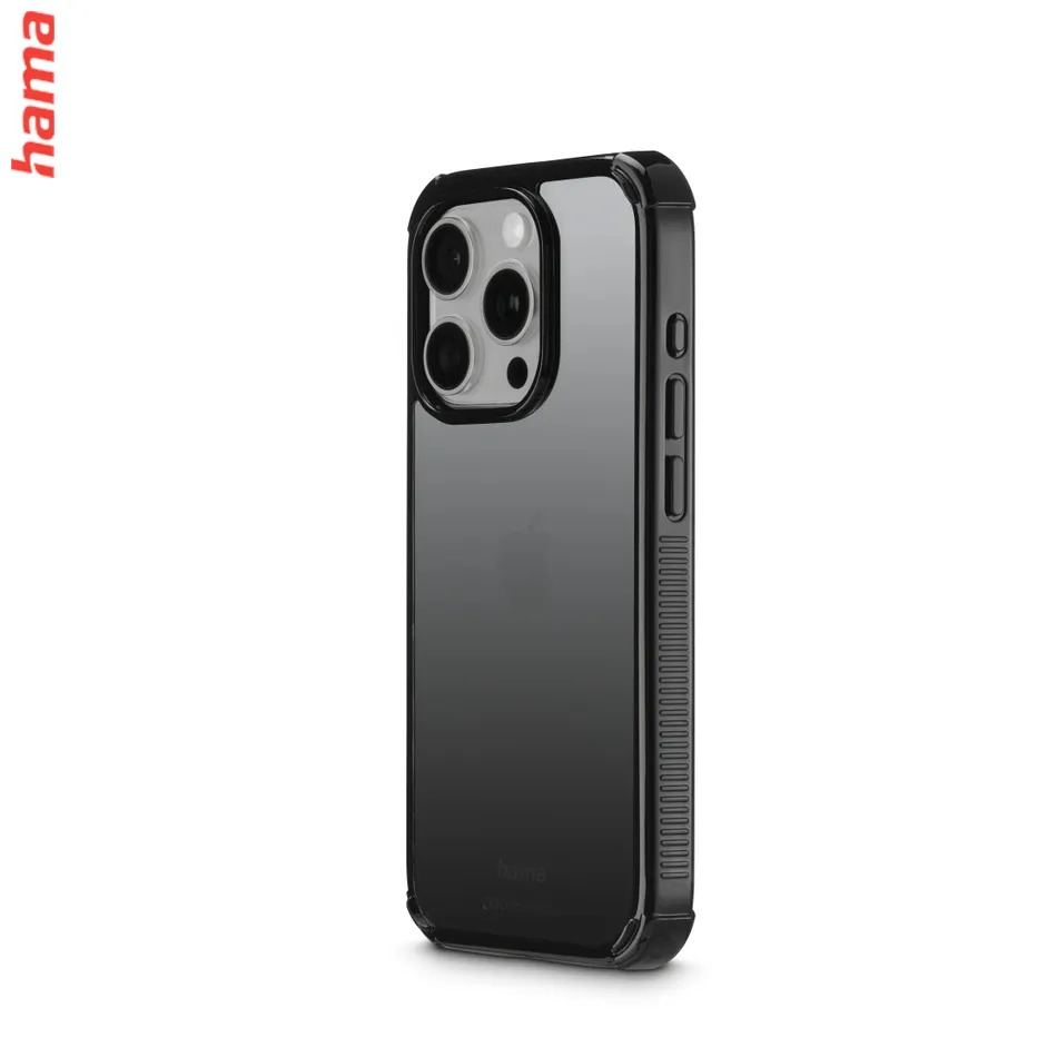 Hama Extreme Protect, kryt pre Apple iPhone 15 Pro, materiál D3O®, priehľadný čierny  