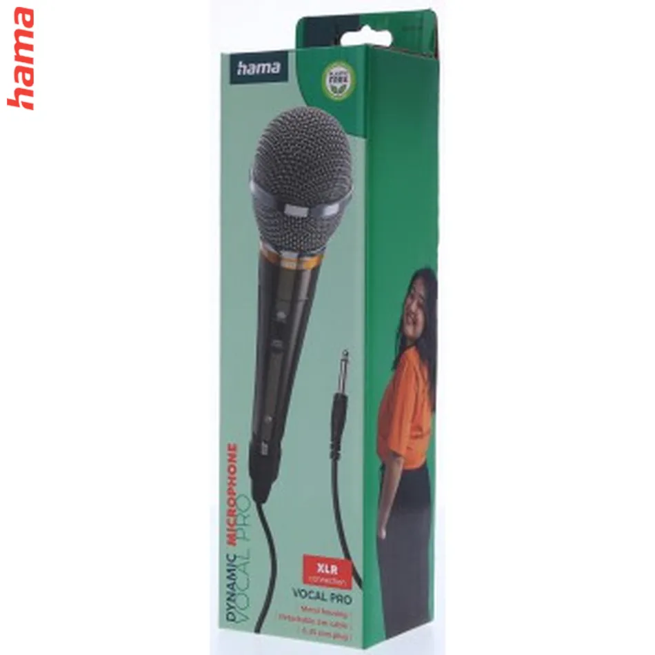Hama dynamický mikrofón Vocal Pro, kovový, XLR/6,35 mm jack  