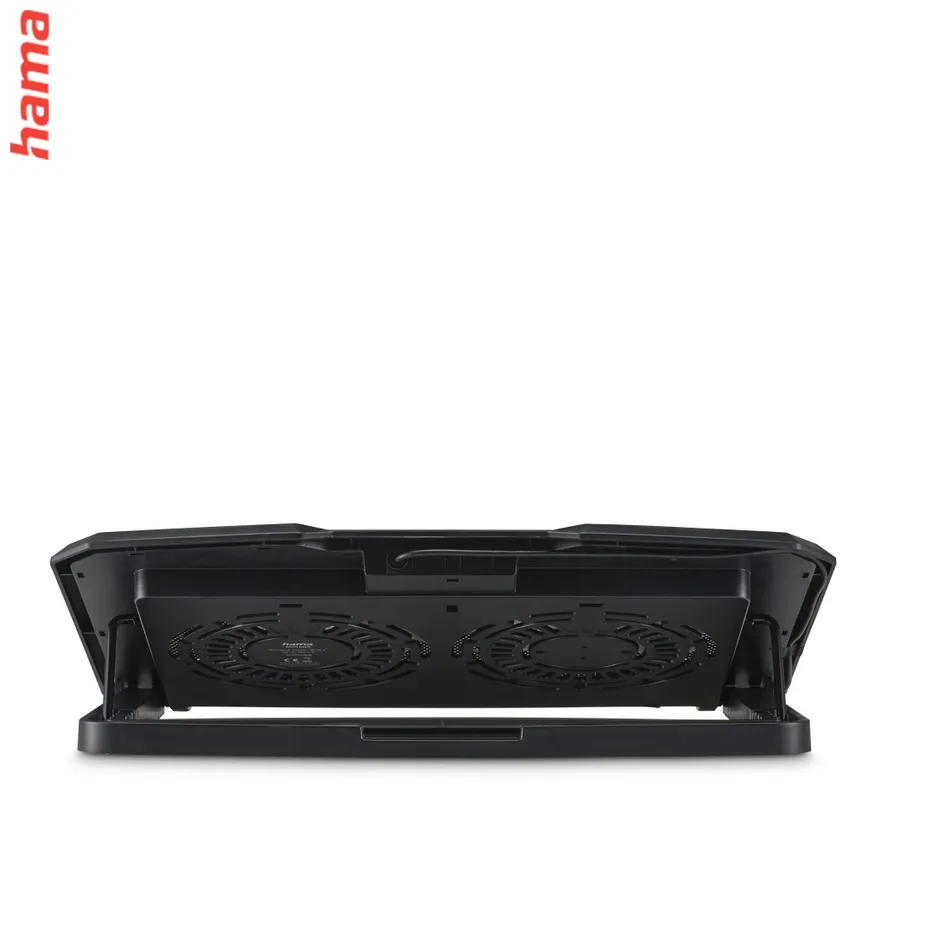 Hama chladiaci stojan pre notebook Black Metal, naklápací, 2 ventilátory, modré podsvietenie, tichý