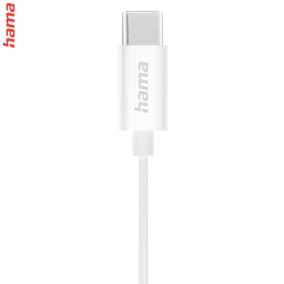 Hama USB-C slúchadlá s mikrofónom Season II, kôstky, biele  
