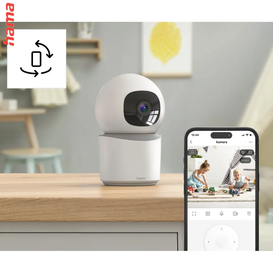 Hama Smart domáca WiFi kamera, otáčanie/naklápanie, nočné videnie, Full HD