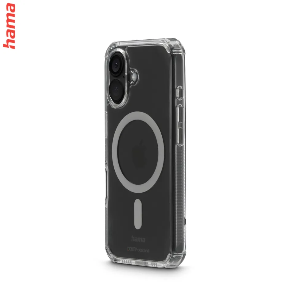 Hama Extreme Protect, kryt pre Apple iPhone 16, magnetický, D3O®, nezažltne, priehľadný