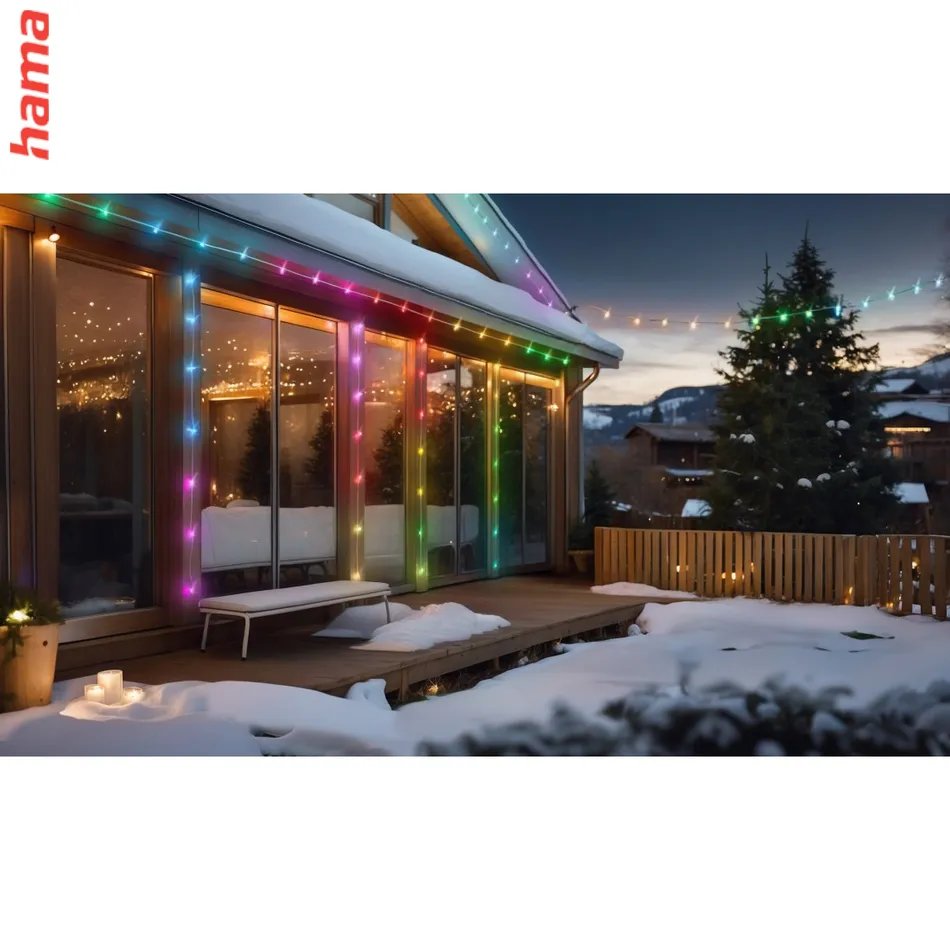 Hama SMART WiFi svetelná reťaz, 100 LED, von./vnút. použitie, nastavenie farieb, stmievanie, 10 m
