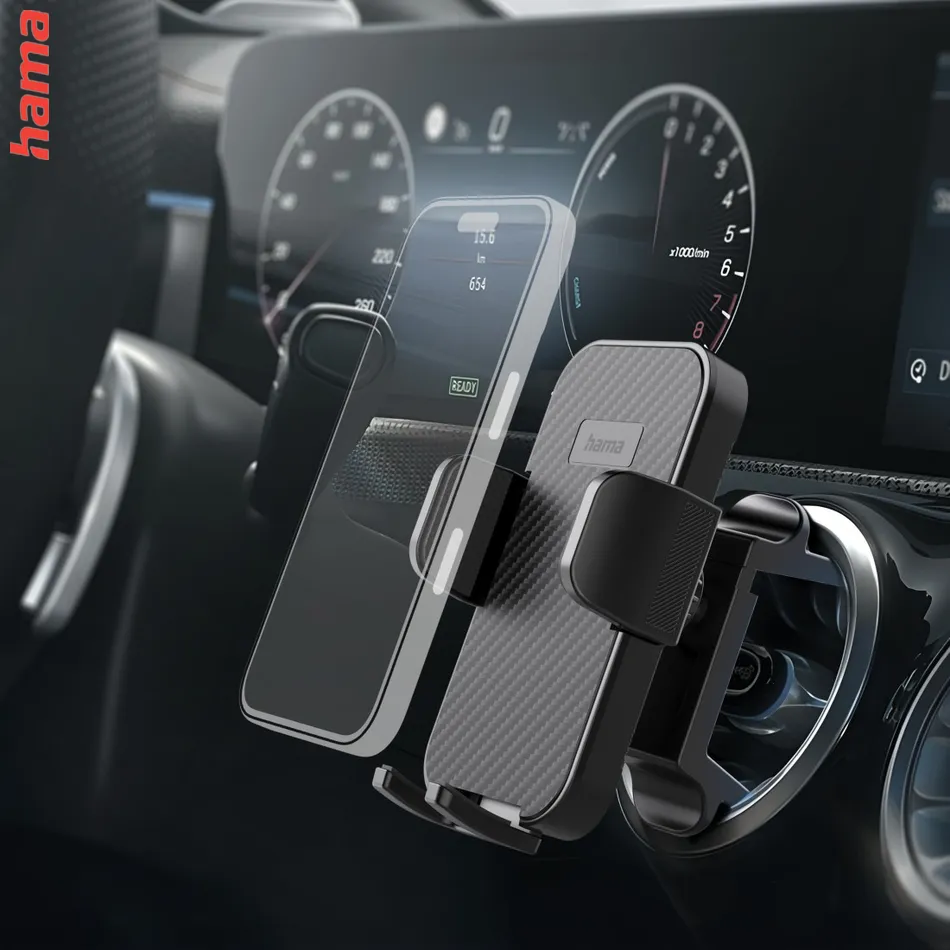 Hama držiak mobilu do auta, na okrúhlu vetraciu mriežku, otočný o 360°, univerzálny