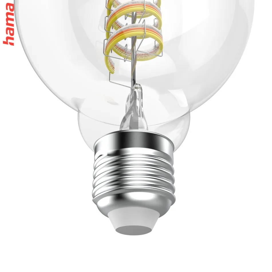 Hama SMART WiFi LED žiarovka, Matter, E27, G95 Filament, guľa, RGBW, stmievateľná, appka