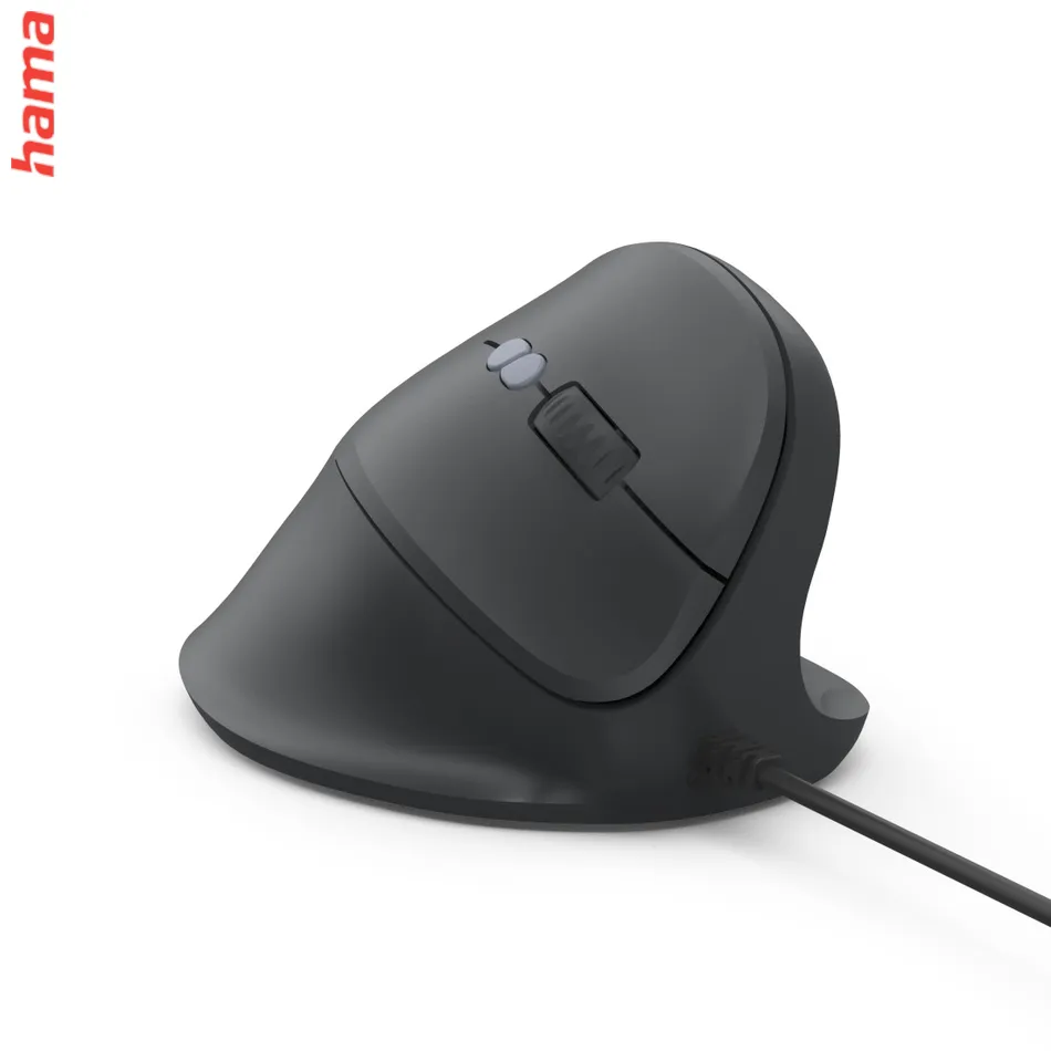 Hama vertikálna ergonomická káblová myš ECM-500R, pre pravákov, čierna