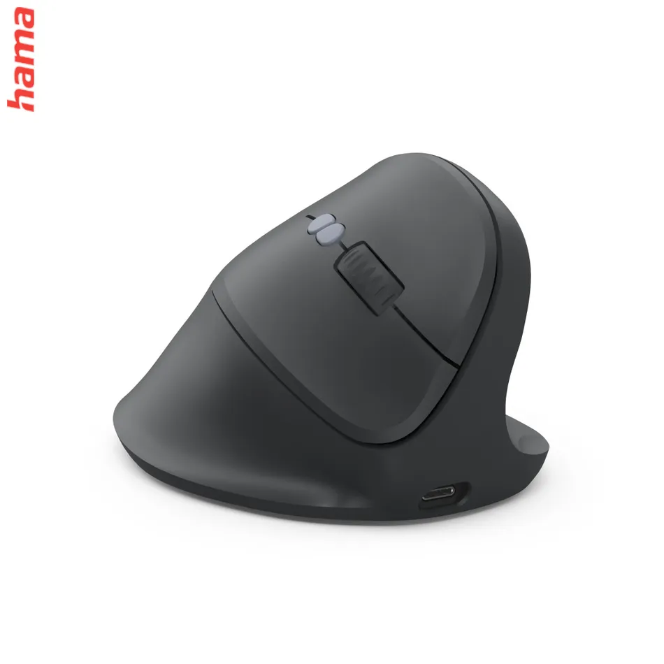 Hama vertikálna ergonomická bezdrôtová myš EWM-600R, pre pravákov, nabíjacia, čierna