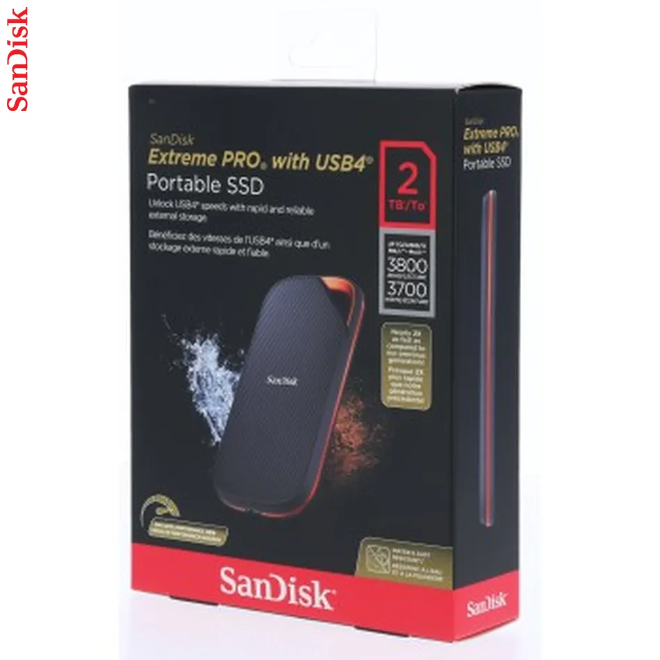 SanDisk Extreme PRO Portable SSD 3800 MB/s 2 TB, USB4