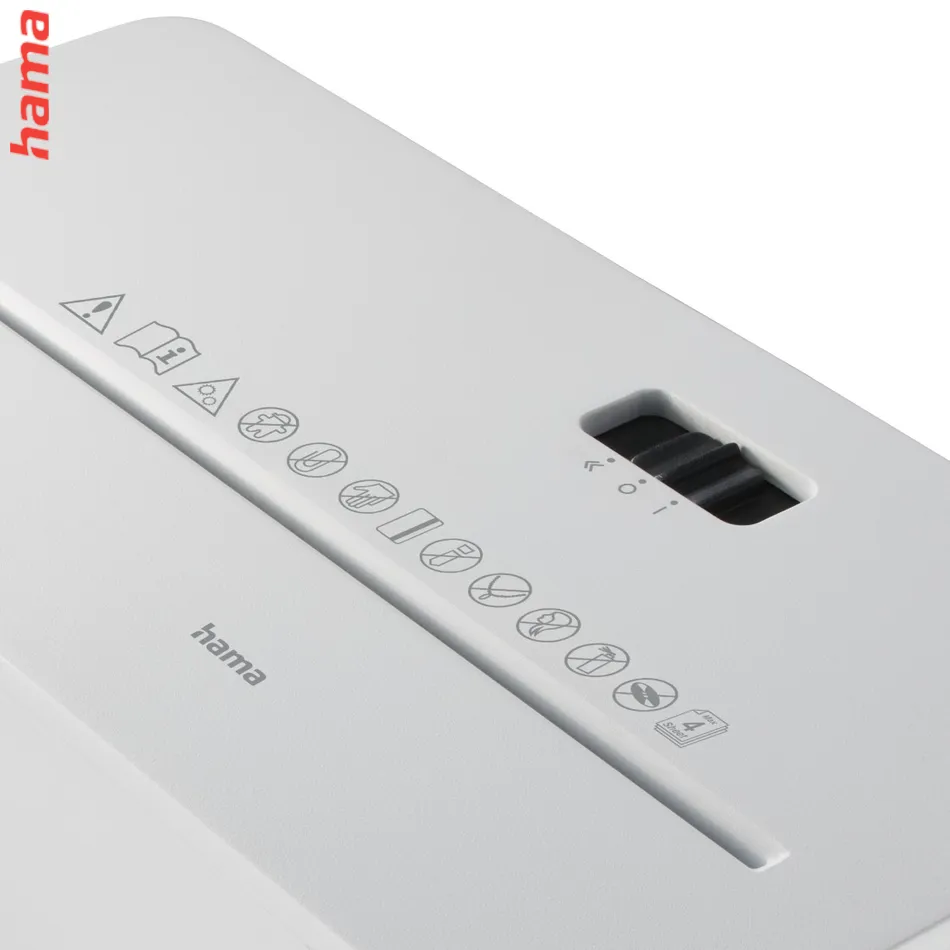 Hama Safe X40B, skartovačka, krížový rez, 4 lisy, bezpečnostná úroveň P4 T4 E3, biela