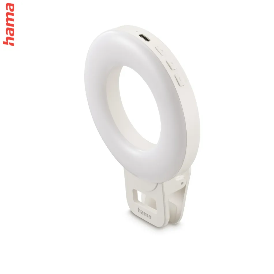 Hama ToGo, LED kruhové selfie svetlo, svorka na mobil, 60 LED, priemer 9,6 cm, nabíjacie