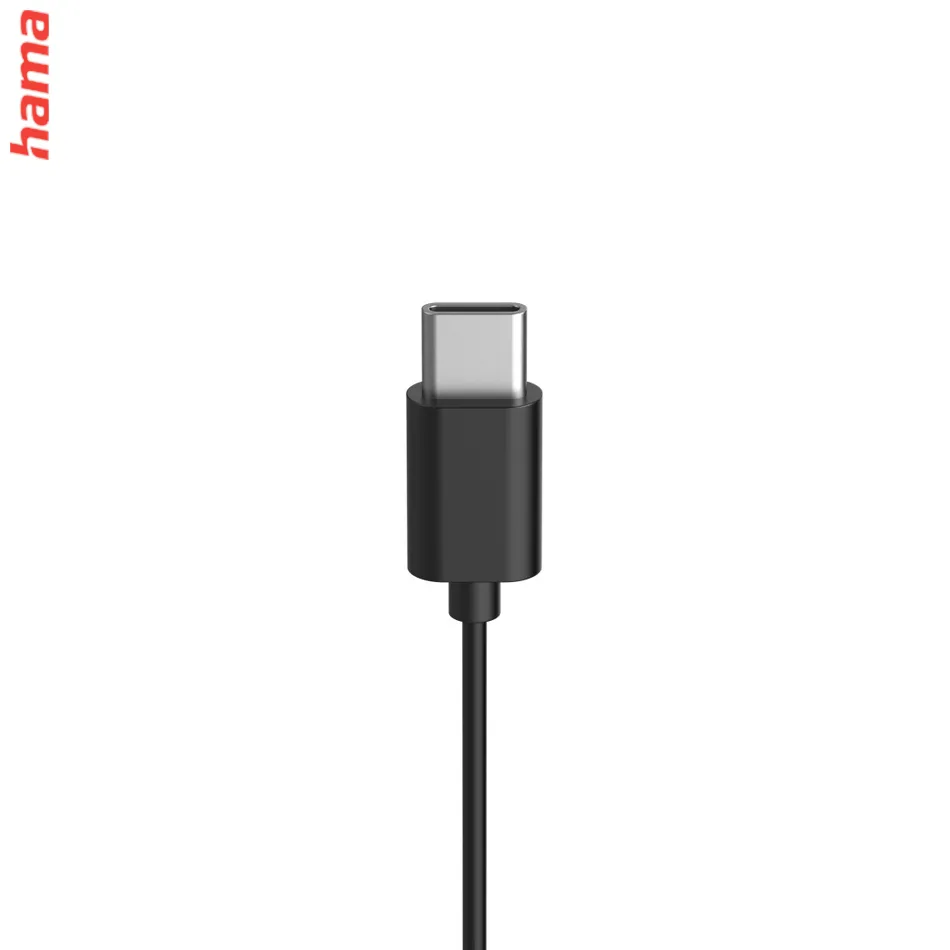 Hama USB-C slúchadlá s mikrofónom Fun C, uzavreté, čierne